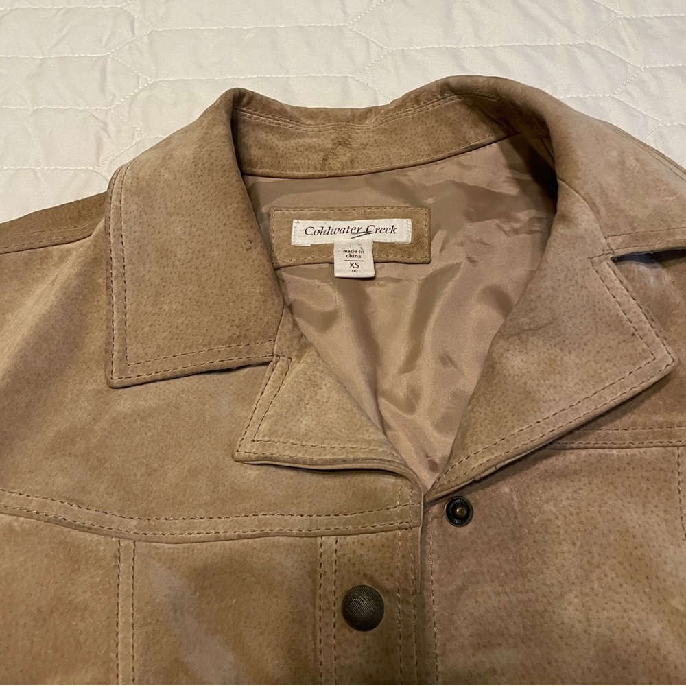 Coldwater Creek Genuine Leather Suede Jacket Size XS - Picture 2 of 7